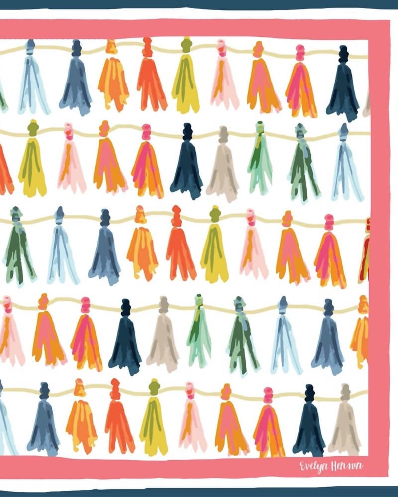 Front of a model wearing a size one-size-fits-all Tasslin Bandana Scarf In Multi in Multi by Created By. | dia_product_style_image_id:354694